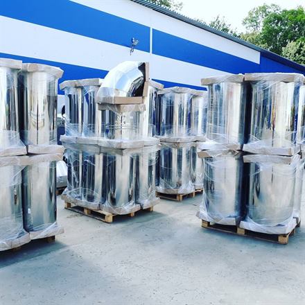 Готовые дымоходы и комплектующие из нержавеющей стали на складе ТВК